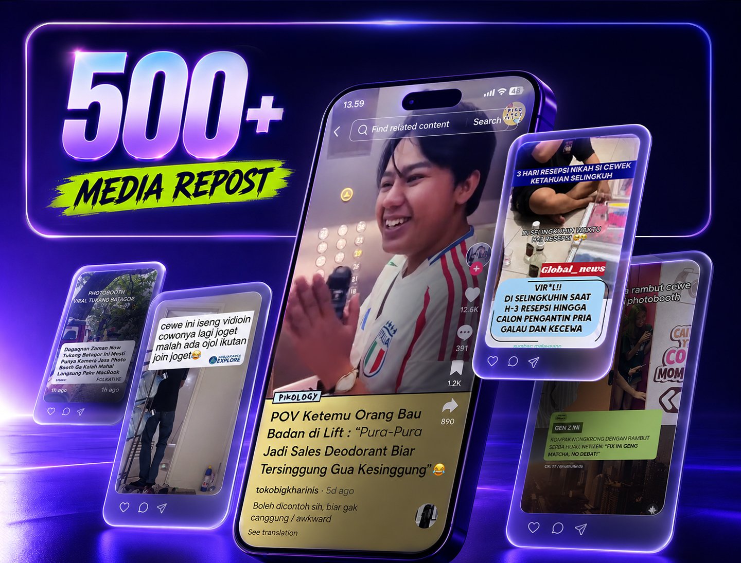 500+ Media Repost